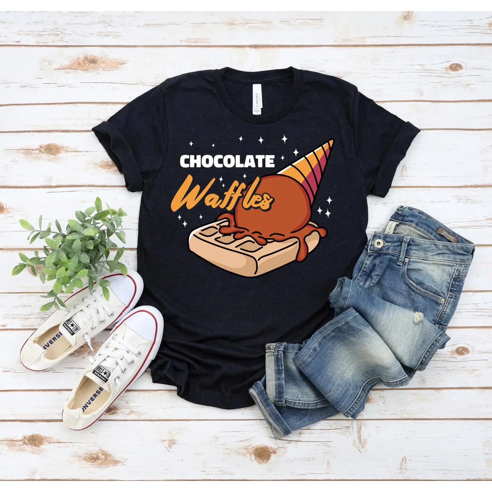 Foody Snacks - Camiseta con diseño de gofres y