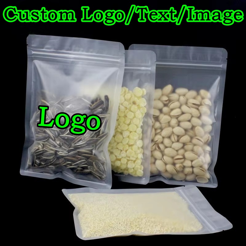 Logo Food Snack - Paquete de 100 Bolsas de Plástico