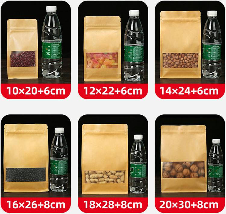 50 Bolsas de Papel Kraft 3D co - Logo Food Snack reseña y precio